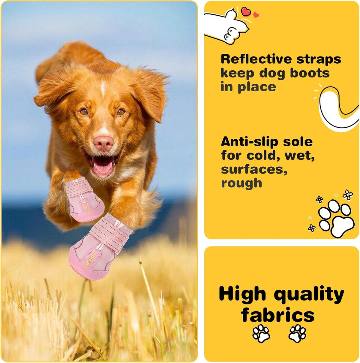 Hcpet Dog Shoes, Dog Boots for Large Dogs, Breathable Dog Booties Paw Protector for Summer Hot