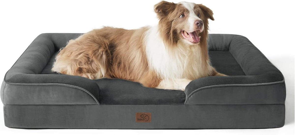 Bedsure Orthopedic Dog Bed for Large Dogs - Big Washable Dog Sofa Beds Large, Supportive Foam Pet