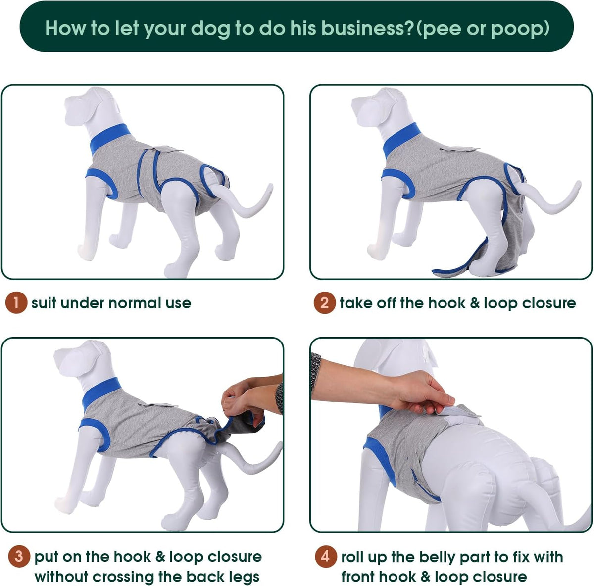 Kuoser Recovery Suit for Dogs Cats After Surgery, Professional Pet Recovery Shirt Dog Abdominal
