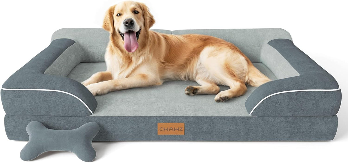 Extra Large Dog Bed, Orthopedic XL Dog Bed with Cooling Gel Memory Foam, Waterproof Pet Bed with
