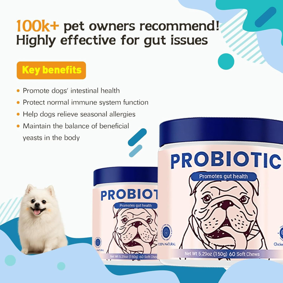 Probiotics for Dog,Support Gut Health,Probiotics for Digestive Health,Digestive Health & Seasonal
