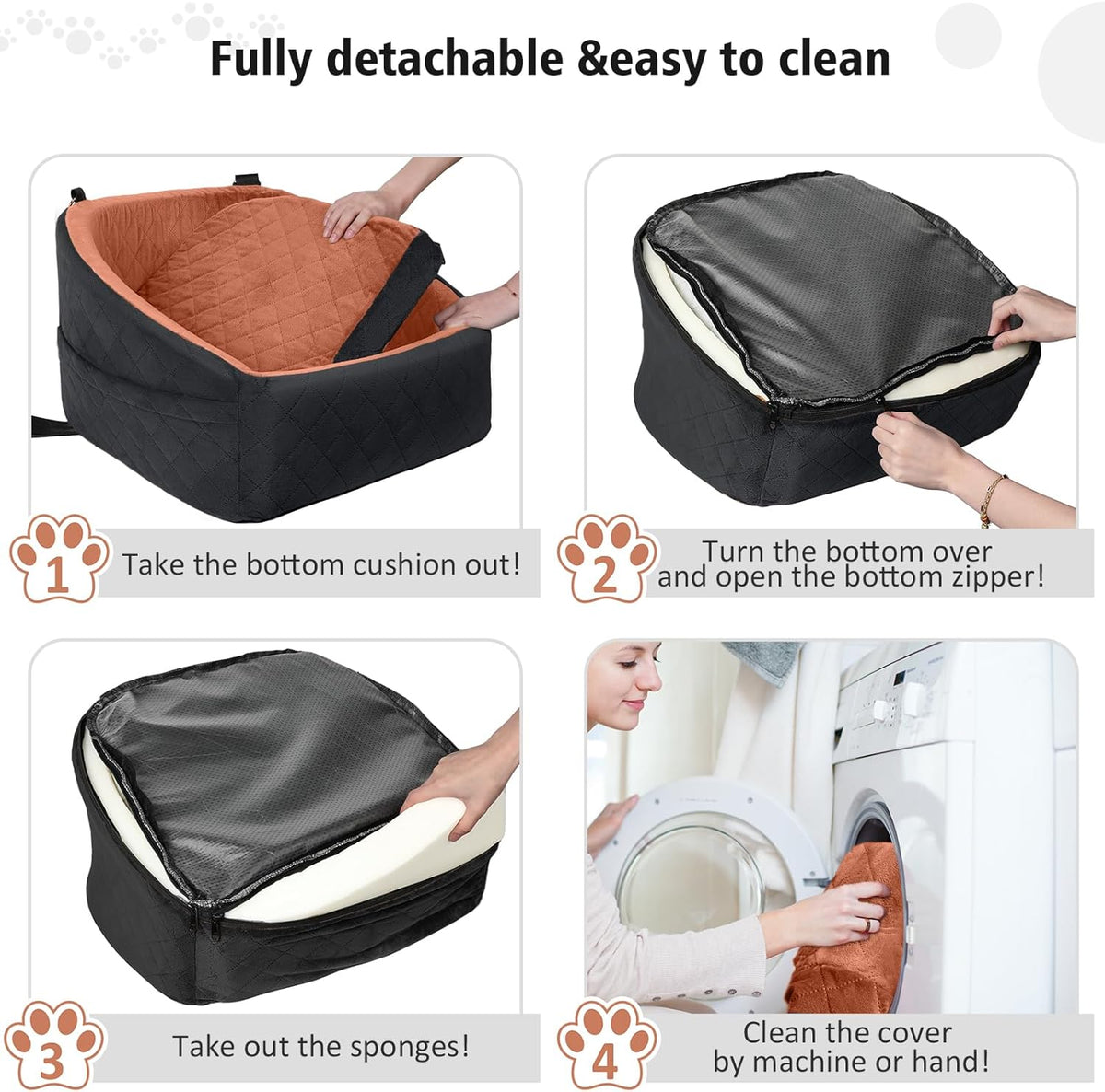 Dog Car Seat for Small Medium Dogs,Detachable Washable Dog Booster Seat Under 30lbs, Pet Car Seats