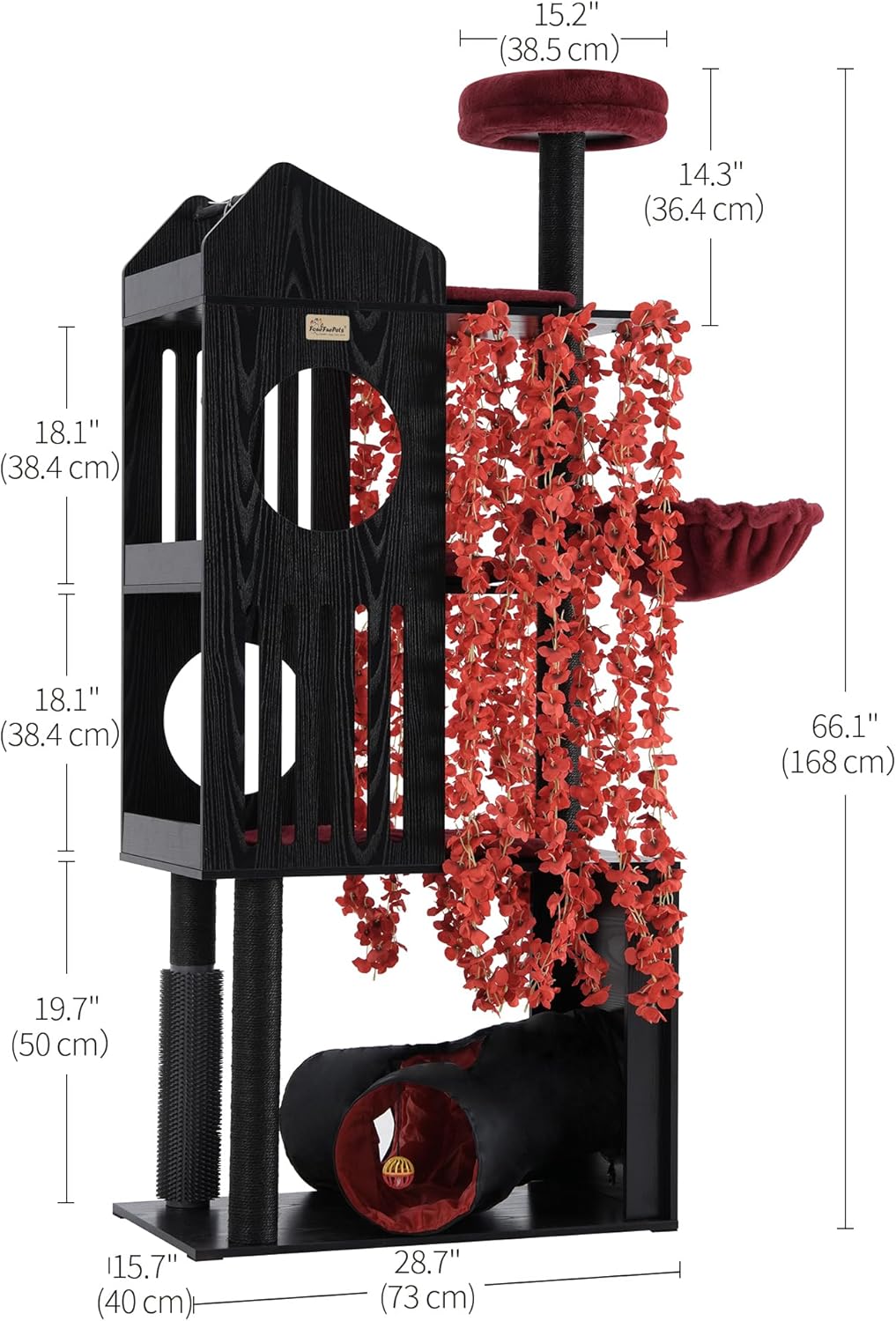 FourFurPets Gothic Cat Tree, 67" Cat Tower for Indoor Cats, Maine Coon Cat Tree for Large Cats 20