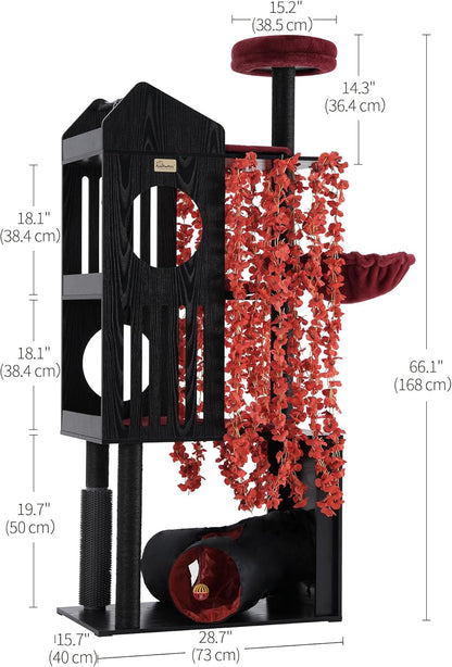 FourFurPets Gothic Cat Tree, 67" Cat Tower for Indoor Cats, Maine Coon Cat Tree for Large Cats 20