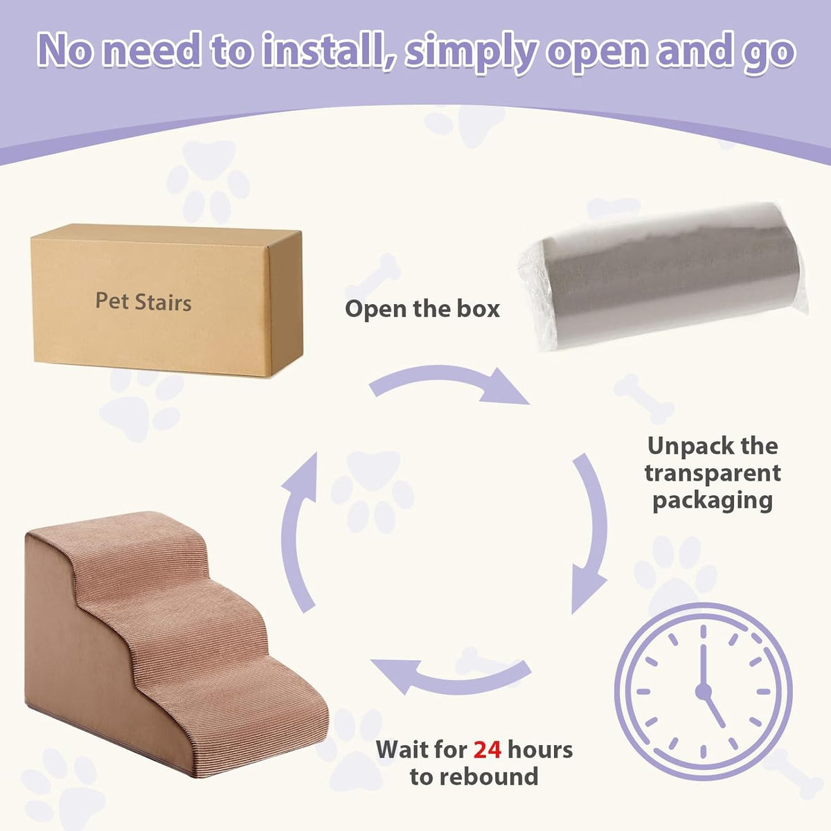Dog Stairs for Small Dogs, 2-Steps Dog Ramp for Couch, Pet Stairs with Highly Supportive Foam and