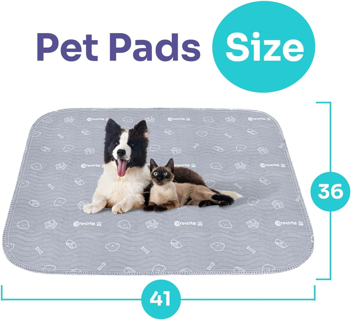 Washable Pee Pads for Dogs 2 Pack , 36"x41" Super Absorbent Reusable Puppy Pad Non-Slip Dog Playpen