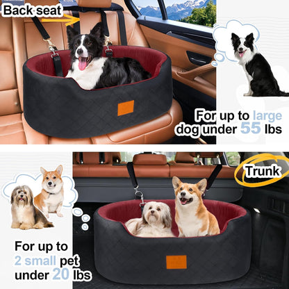 Dog Car Seat for Medium Dogs Up to 50 lbs, Pet Booster Seat for Cars SUVs and Trucks, Travel Dog