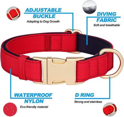 Didog Soft Padded Dog Collar for Large Dogs, Colorful and Durable Pet Collar with Quick Release