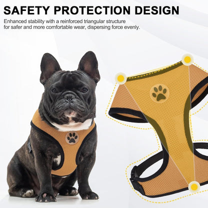 BINGPET No Pull Dog Harness,Soft Mesh Breathable All Weather Vest Harness,Safety Protection Design