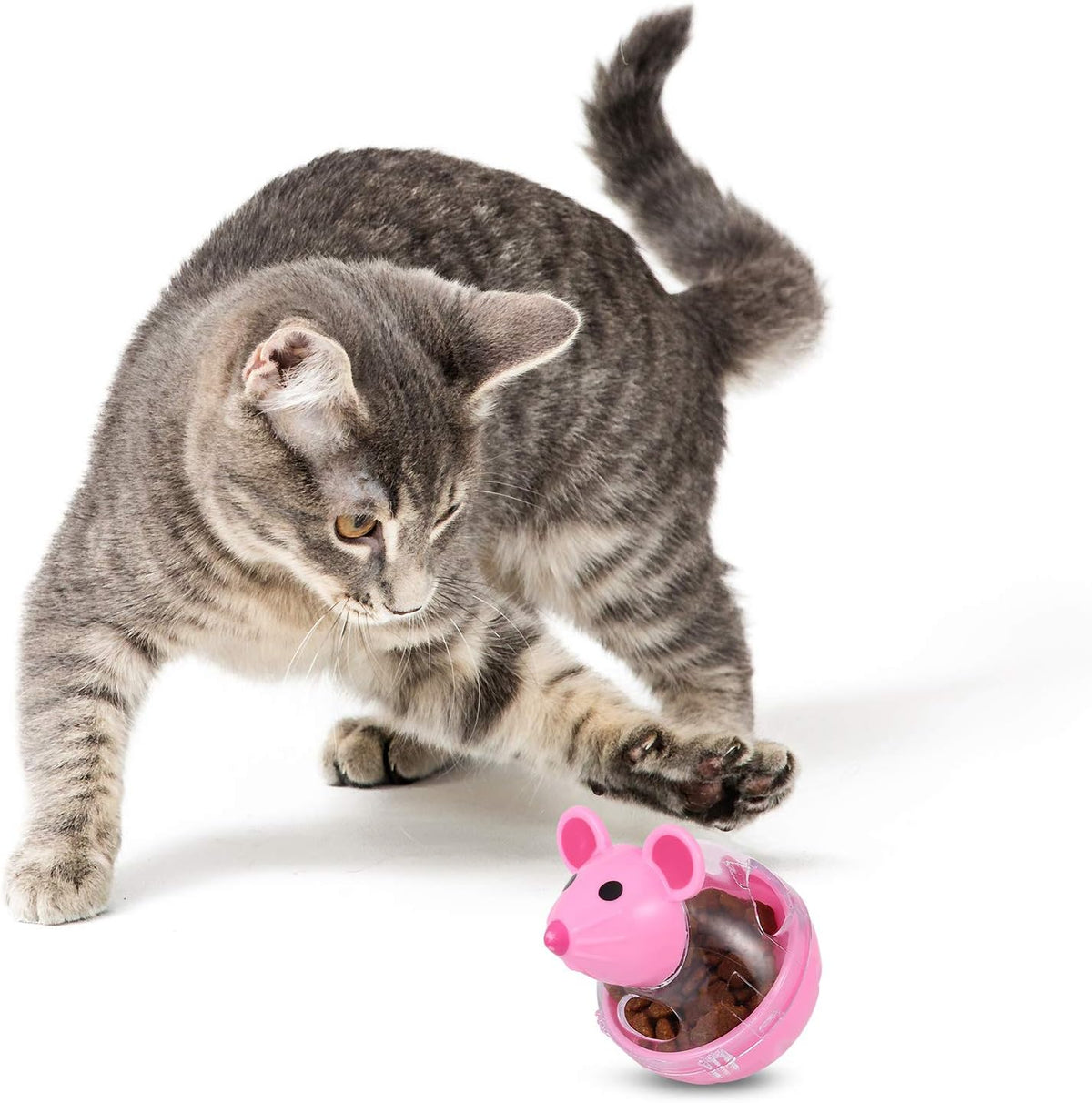 2Pcs Cat Treat Dispenser Toy, Mouse Shape Cat Interactive Toy and Food Dispenser for Pet Increases