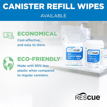 REScue One-Step Disinfectant Cleaner & Deodorizer Wipes for Vet Use – Cleaner for Kennels, Litter