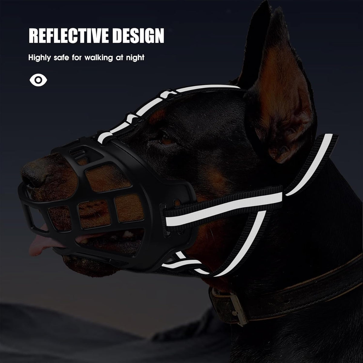 Dog Muzzle, Breathable Basket Muzzles for Small Medium Large Sized Dogs, Adjustable Humane Cage
