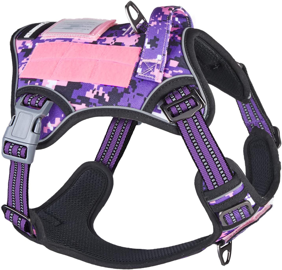BUMBIN Tactical Dog Harness for Small Dogs No Pull, Famous TIK Tok No Pull Puppy Harness, Fit Smart