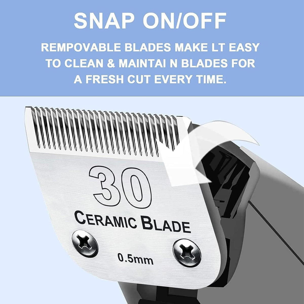 Audoc 3Pack #30 Blade Dog Grooming Clipper Replacement Blades Compatible with Wahl/Oster Dog