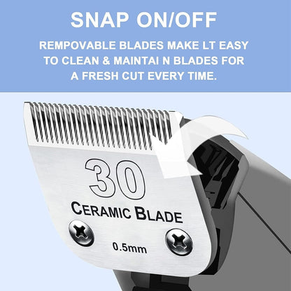 Audoc 3Pack #30 Blade Dog Grooming Clipper Replacement Blades Compatible with Wahl/Oster Dog