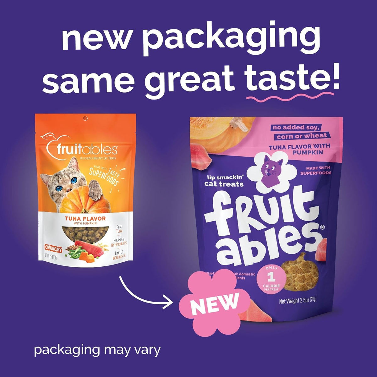 Fruitables Cat Treats, Healthy Treats for Cats, Low Calorie and Packed with Protein, Crunchy