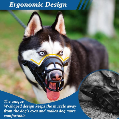 BARKLESS Dog Muzzle, Basket Muzzle Anti Biting Chewing, Sturdy Lightweight Cage Mouth Cover for