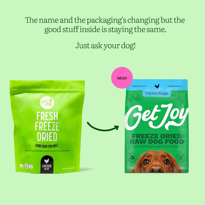 Get Joy Gut Health Fresh Freeze Dried Raw Meal, Chicken Recipe, 32 Ounce Bag, Dog Food for Dogs of
