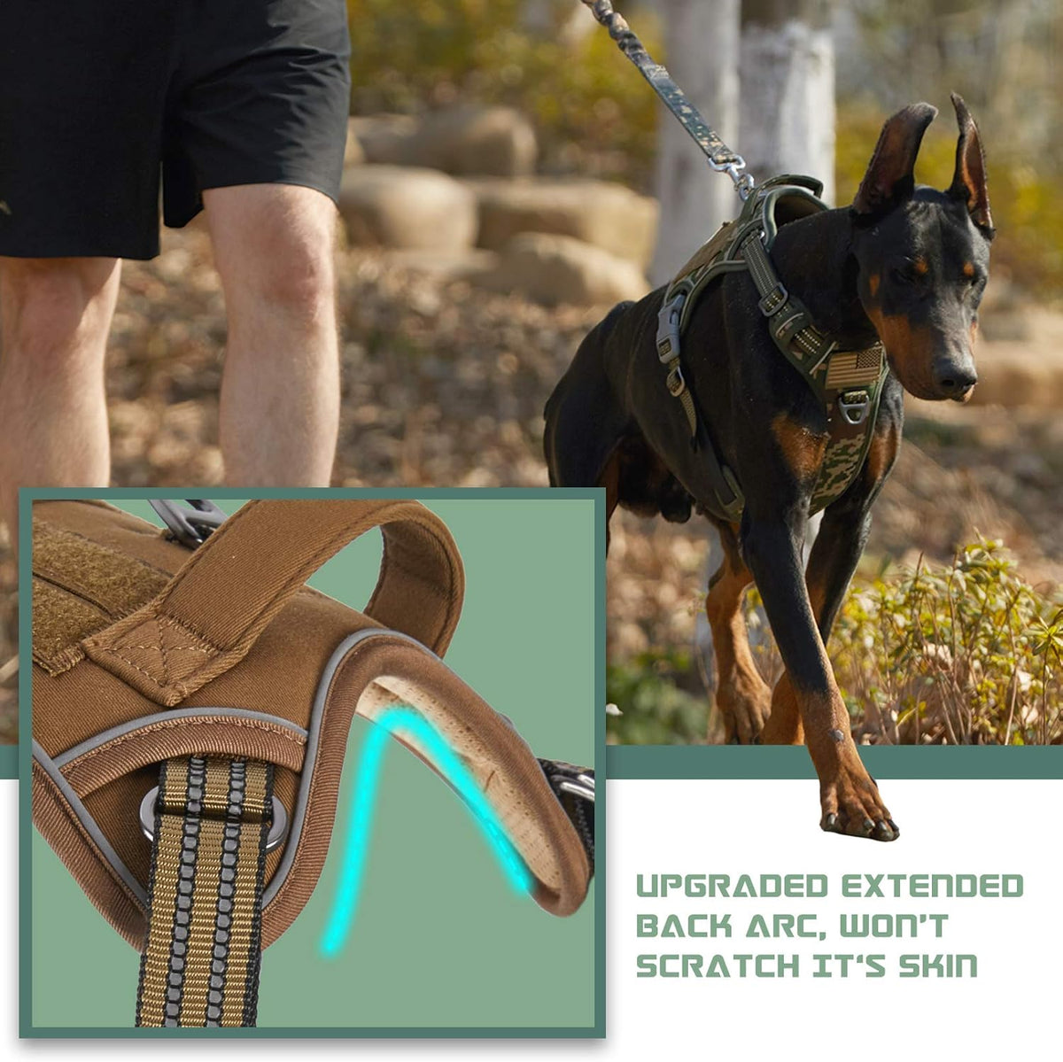 BUMBIN Tactical Dog Harness for Large Dogs No Pull, Famous TIK Tok No Pull Dog Harness, Fit Smart
