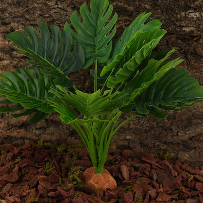 Fake Monstera Plants, Reptile Terrarium Decor, Bearded Dragon Tank Accessories fit Crested Gecko