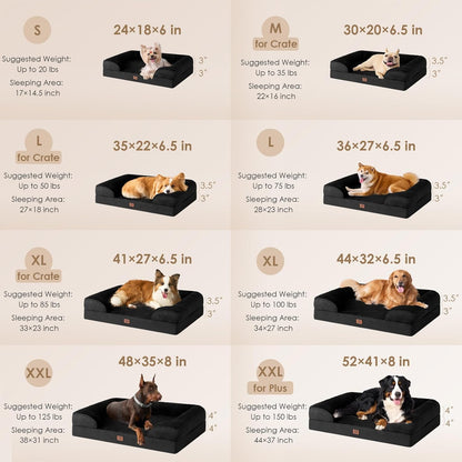 EHEYCIGA Orthopedic XL Dog Beds, Waterproof Memory Foam Dog Bed for Extra Large Dogs, Non-Slip