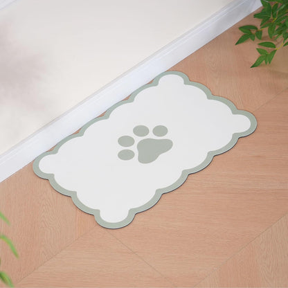 Ralxion Scalloped Dog Feeding Mat, Absorbent Mats for Dog Food and Water Bowl, Dispenser, Cute