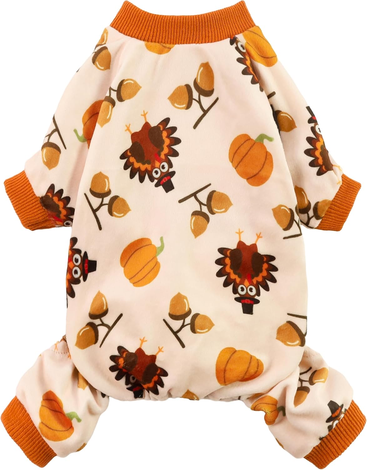 Fitwarm Thanksgiving Turkey Dog Pajamas, Funny Dog Winter Clothes for Small Dogs Girl Boy, Pet