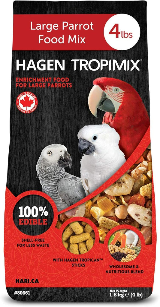 Tropimix Bird Food, Hagen Large Parrot Food with Seeds, Fruit, Nuts, Vegetables, Grains, and