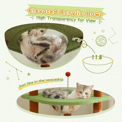 PEQULTI Floor to Ceiling Cat Tree 92.9’’-101.6’’ Height Adjustable Mushroom Cat Tower Tall Climbing