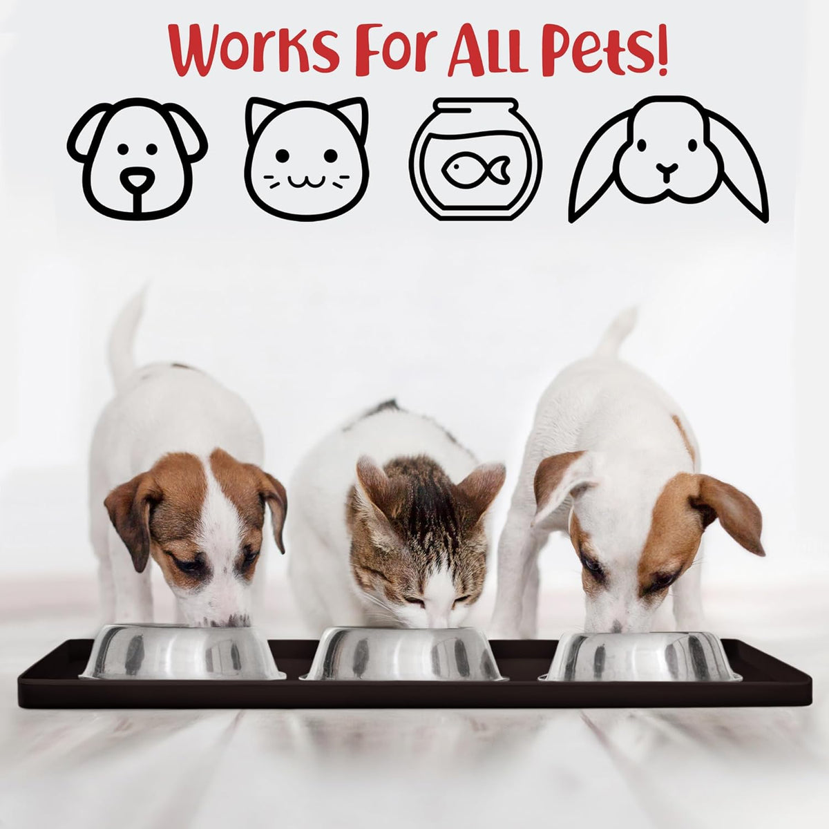 DogBuddy Dog Food Mat – Waterproof Dog Bowl Mat for Food and Water, Silicone Pet Feeding Mats for