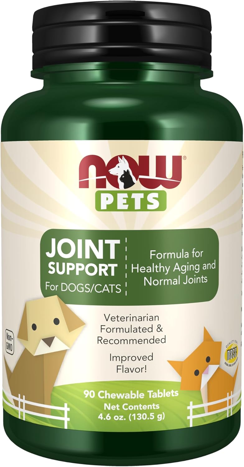 NOW Pet Health, Joint Support Supplement, Formulated for Cats & Dogs, NASC Certified, 90 Chewable