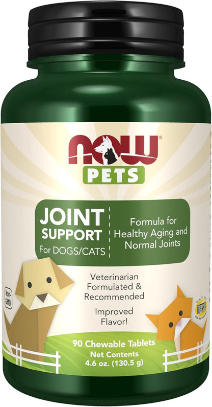 NOW Pet Health, Joint Support Supplement, Formulated for Cats & Dogs, NASC Certified, 90 Chewable