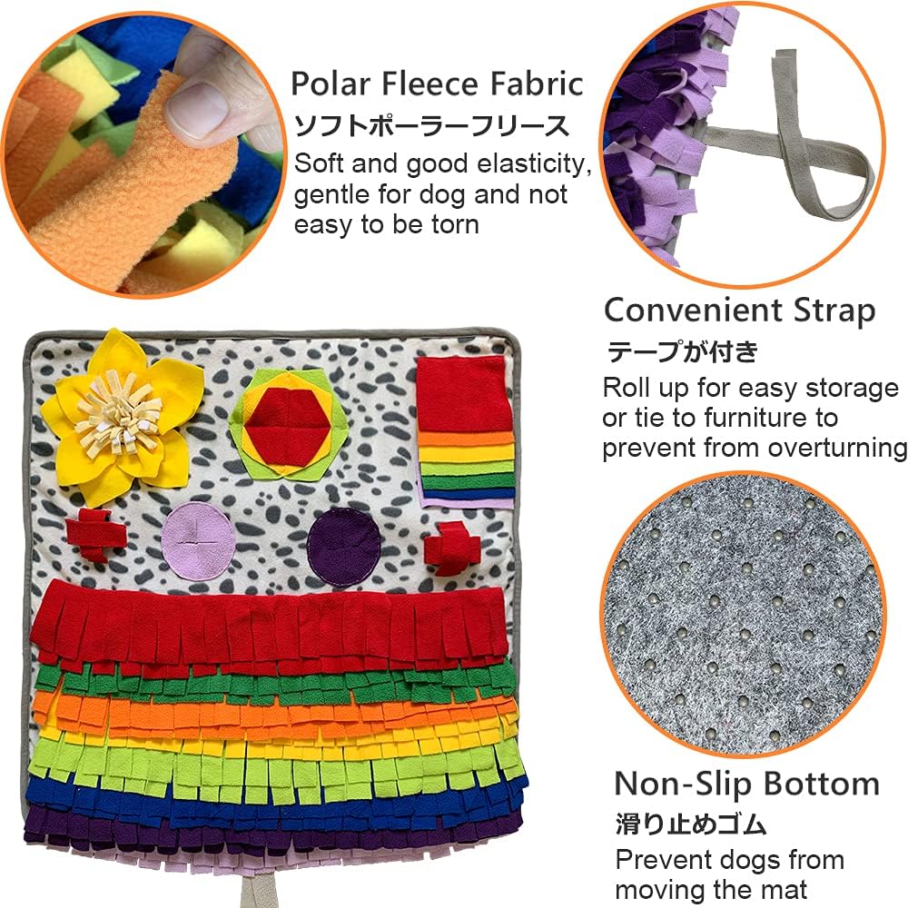 Snuffle Mat for Dogs, Nosework Feeding Blanket Sniffing Pad for Interactive Games, Foraging Puzzle
