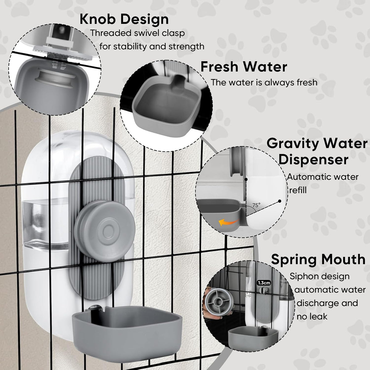 28oz Hanging Automatic Water Dispenser，Rabbit Water Bottle,Bunny Guinea Pig Ferret Water Bowl for