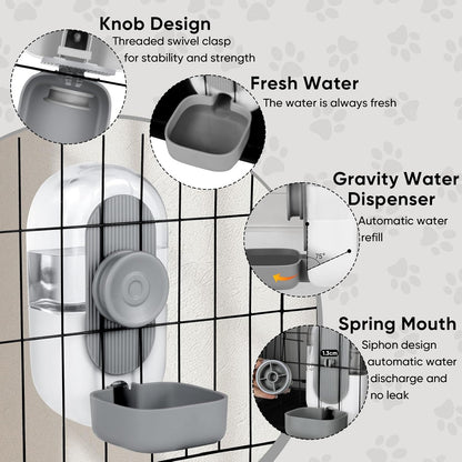 28oz Hanging Automatic Water Dispenser，Rabbit Water Bottle,Bunny Guinea Pig Ferret Water Bowl for