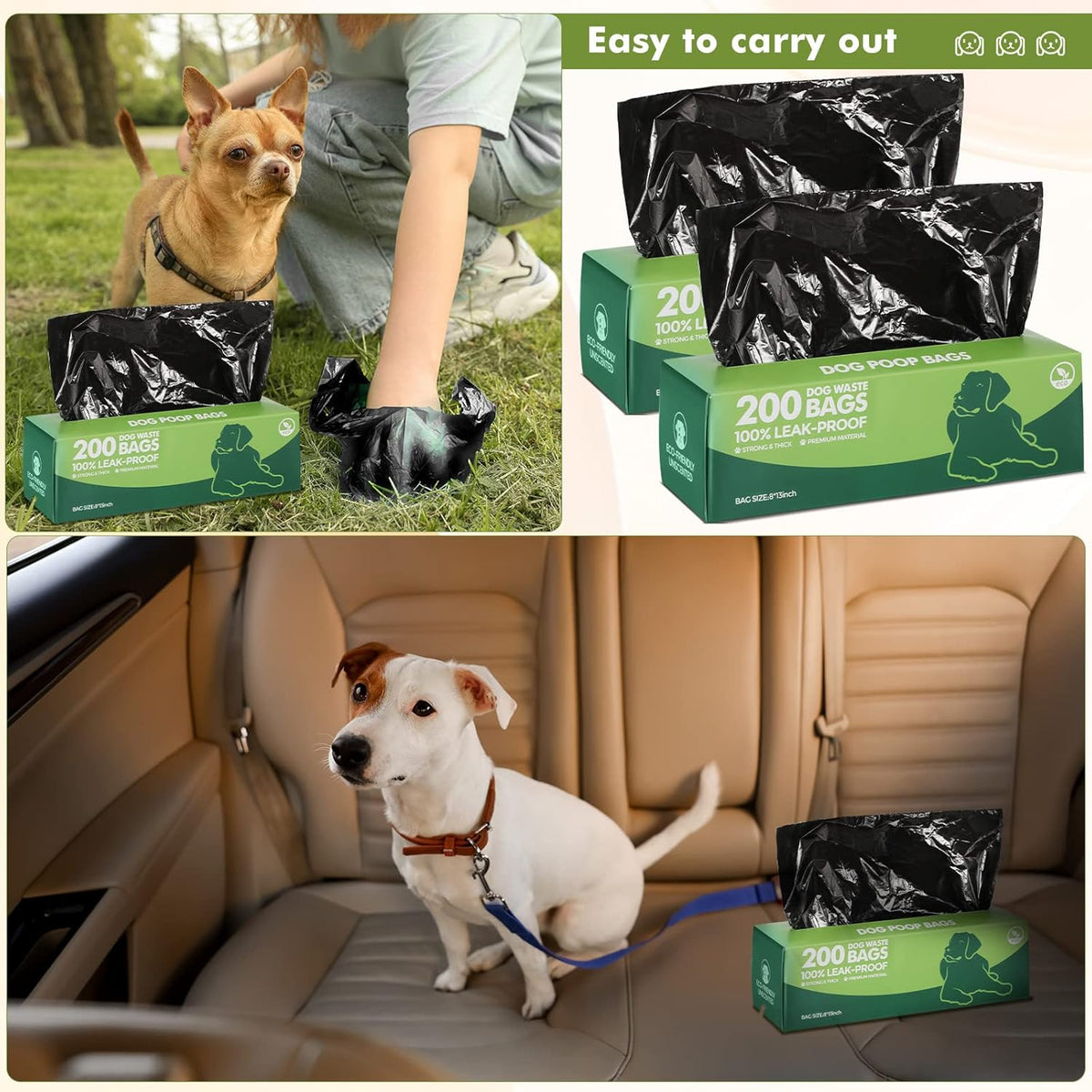 Sherr 20 Boxed Rolls 4000 Counts Dog Poop Bags Bulk Leak Proof Dog Waste Bags Universal Pet Doggy