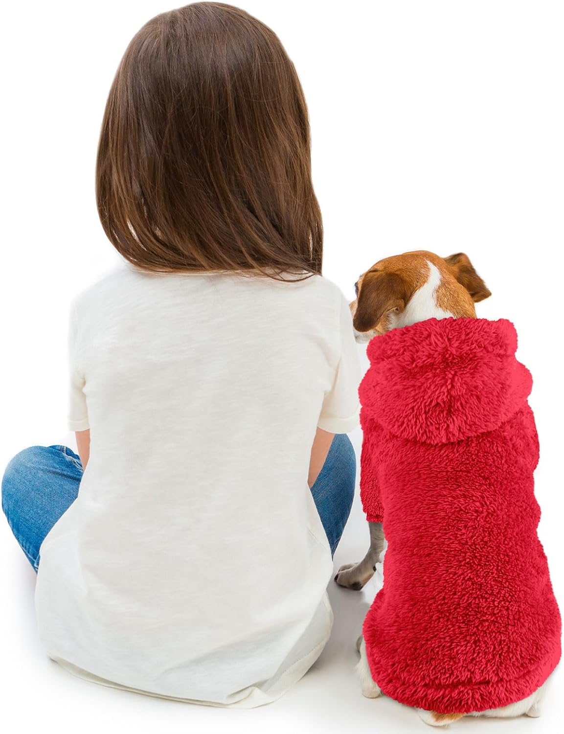 Fuzzy Dog Hoodie Dog Sweaters for Small Dogs Soft Double-Sided Plush Fleece Pet Sweater Clothes Pet