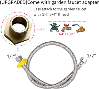 Automatic Water Dispenser for Dog Water Bowl Dispenser Large Size Stainless-Steel Waterer Feeder