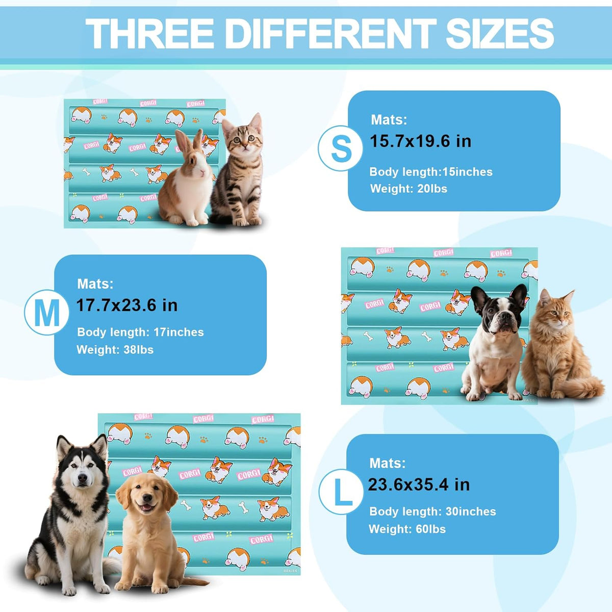Dog Cooling Mat, Cooling Mat for Dogs & Cat, Provides Instant Relief for Small, Medium, Large Dogs