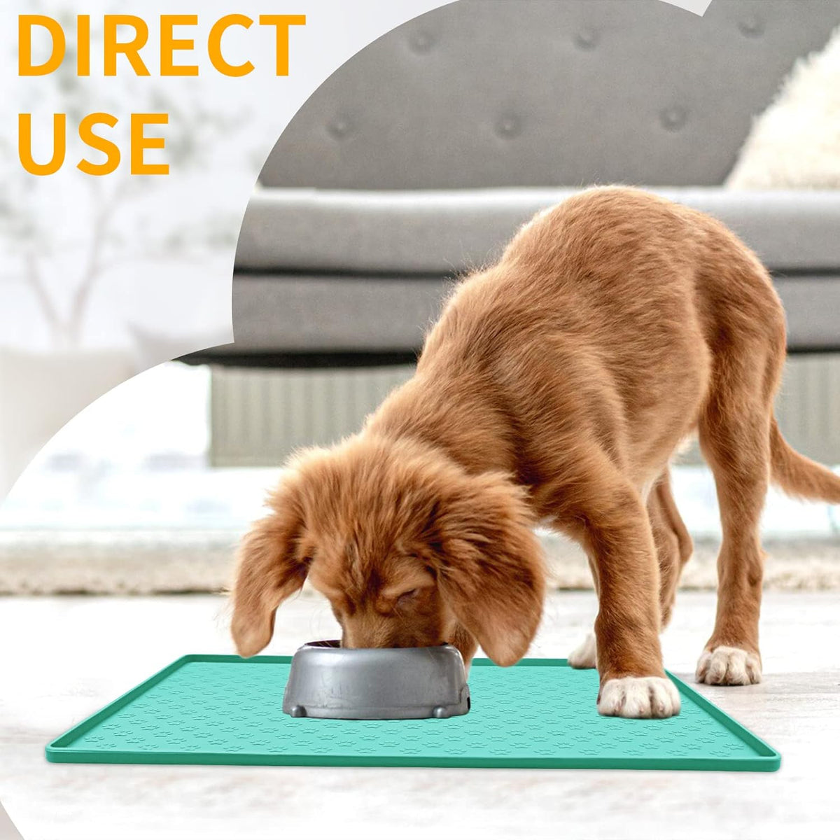 Ptlom Pet Placemat for Dog and Cat, Mat for Prevent Food and Water Overflow, Suitable for Small