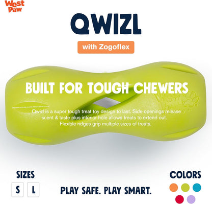 West Paw Zogoflex Qwizl Dog Puzzle Treat Toy – Interactive Chew Toy for Dogs – Dispenses Pet Treats