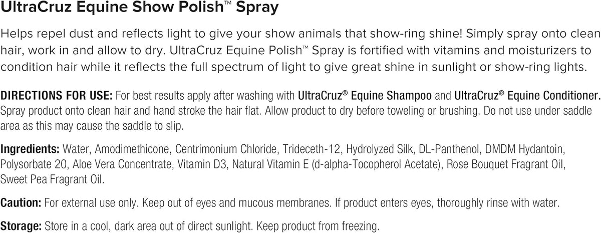 UltraCruz Equine Horse Shampoo, Conditioner and Show Polish Bundle, 32 oz Each