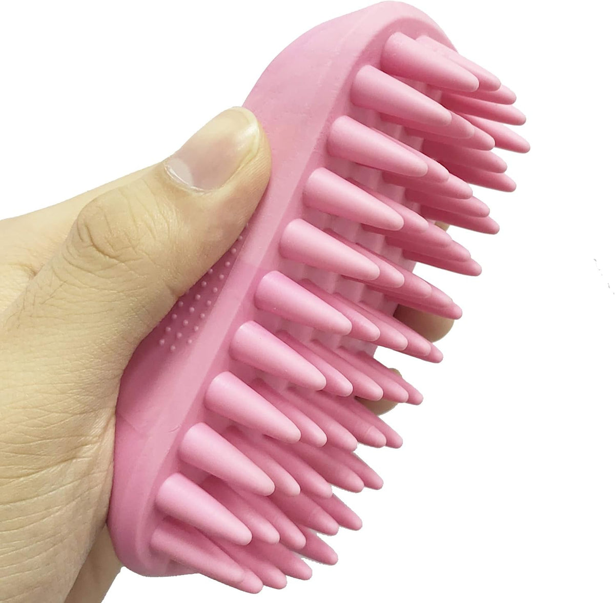 Pet Silicone Shampoo Brush for Long & Short Hair, Pink ( New ), Medium Large Pets Dogs Cats