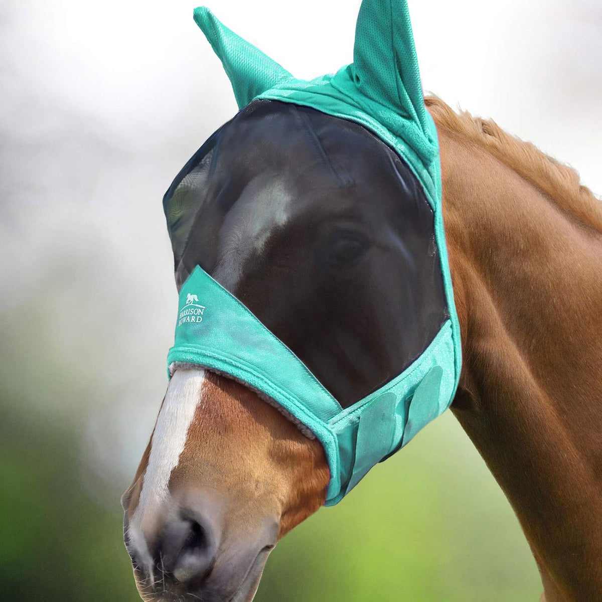 Harrison Howard CareMaster Pro Luminous Horse Fly Mask Large Eye Space Standard with Ears UV