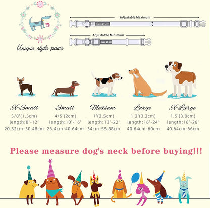 Unique style paws Cartoon Dog Collar with Bow Spring Summer Collar with Flower Lemon Crab for Small