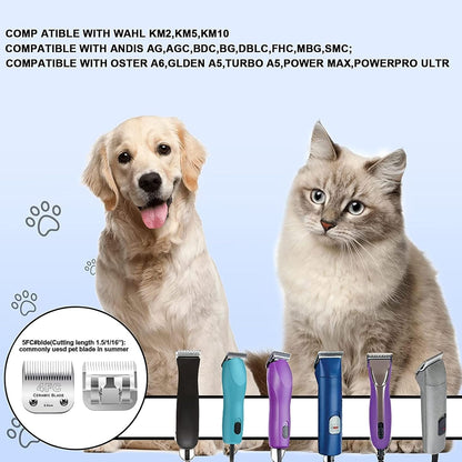 Audoc 4FC Blade Detachable Pet Clipper Replacement Blades, Ceramic and Stainless Steel, Compatible