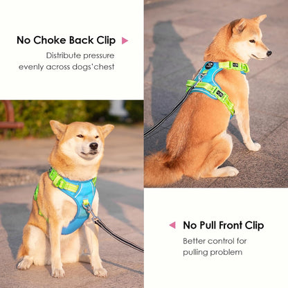 PHOEPET No Pull Dog Harness, Unique Colors Reflective Adjustable Dog Vest, with Soft Training