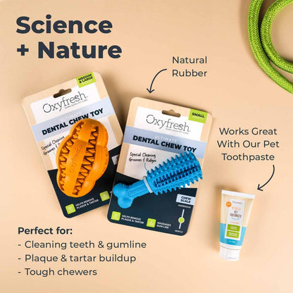 Oxyfresh Dog Dental Chew Toy - Best Durable Rubber Dog Toy for Tough Chewers – Helps Remove Plaque