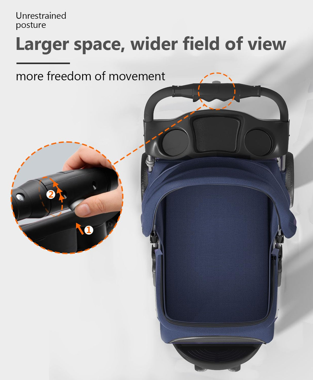 Pet Stroller with 3 Wheels for Small/Medium Pets, Portable Travel Foldable Carrier Jogger for Dog