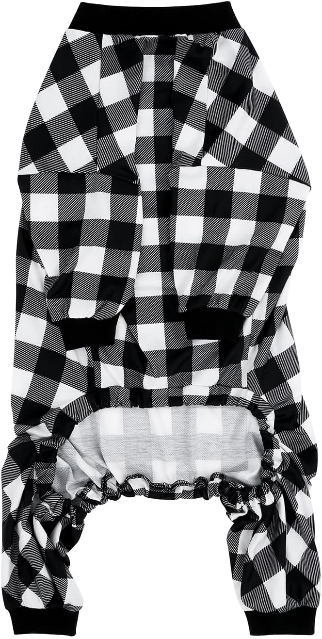 HDE Dog Pajamas One Piece Jammies Jumpsuit Pet Clothes Outfit Stretchy Lightweight Comfy Shirt Pjs